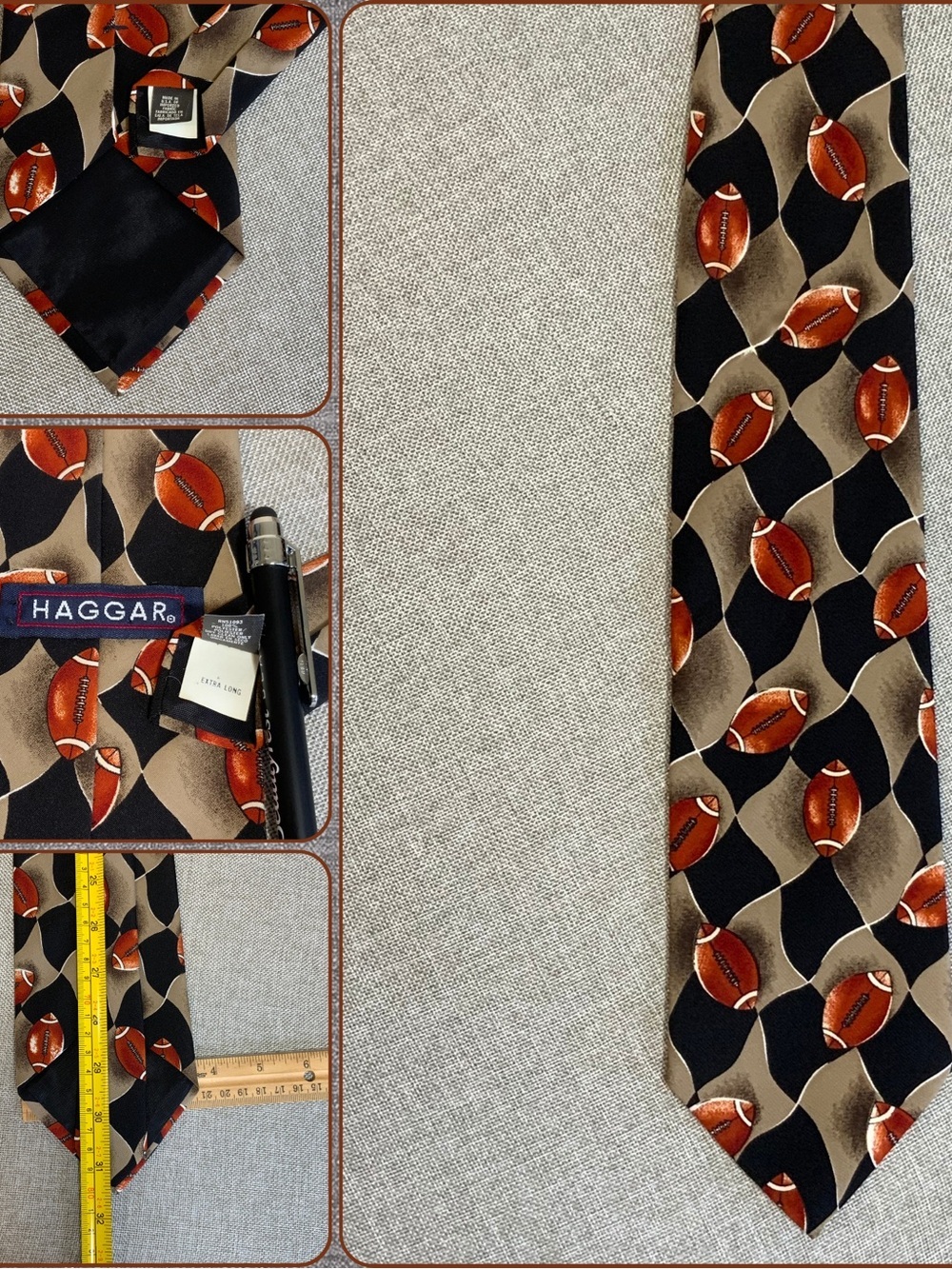 Haggar Football Extra Long Tie Made in USA XL